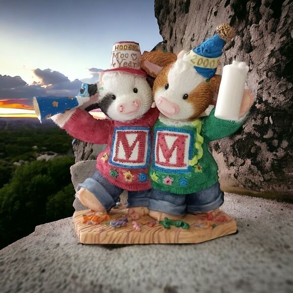 Marys Moo Moos Hoofy Moo Year 540951 Cow Figurine Millennium Enesco Vintage - Picture 11 of 13